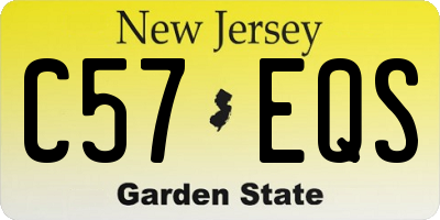 NJ license plate C57EQS