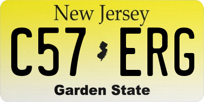 NJ license plate C57ERG