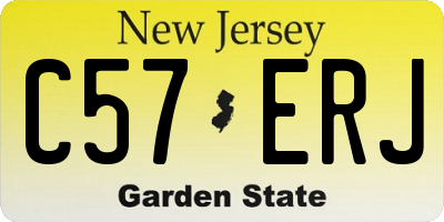 NJ license plate C57ERJ