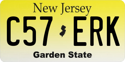 NJ license plate C57ERK