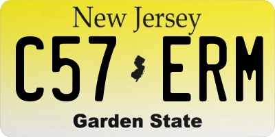 NJ license plate C57ERM