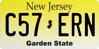 NJ license plate C57ERN