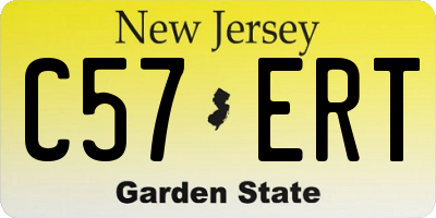 NJ license plate C57ERT