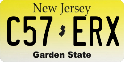 NJ license plate C57ERX