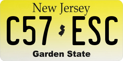 NJ license plate C57ESC