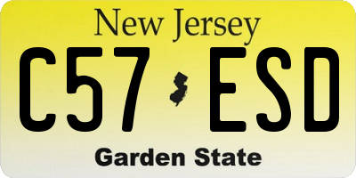 NJ license plate C57ESD