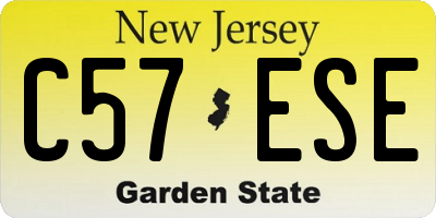 NJ license plate C57ESE