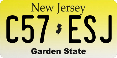 NJ license plate C57ESJ