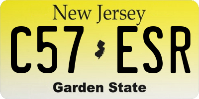 NJ license plate C57ESR