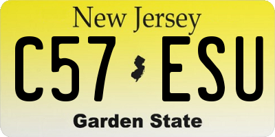 NJ license plate C57ESU