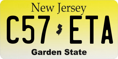 NJ license plate C57ETA