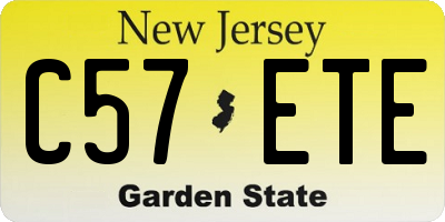 NJ license plate C57ETE