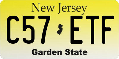 NJ license plate C57ETF