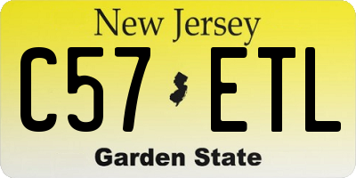 NJ license plate C57ETL