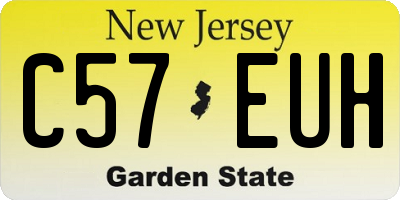 NJ license plate C57EUH