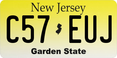 NJ license plate C57EUJ