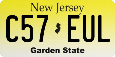 NJ license plate C57EUL