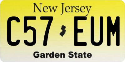 NJ license plate C57EUM