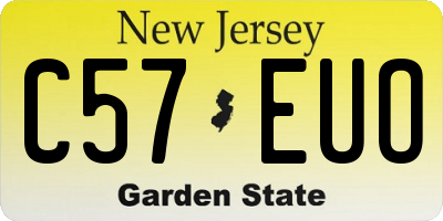 NJ license plate C57EUO