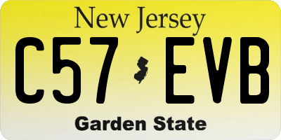 NJ license plate C57EVB