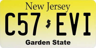 NJ license plate C57EVI