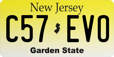 NJ license plate C57EVO