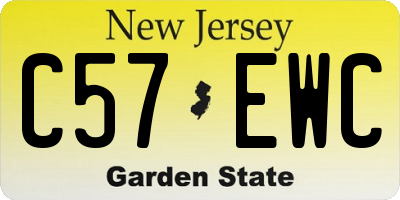 NJ license plate C57EWC