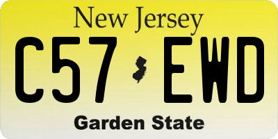 NJ license plate C57EWD