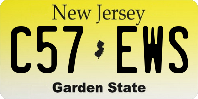 NJ license plate C57EWS