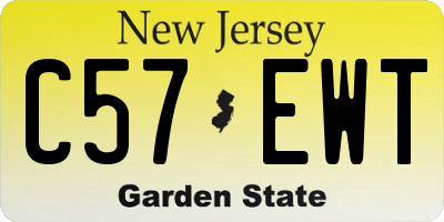 NJ license plate C57EWT