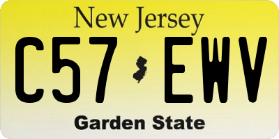 NJ license plate C57EWV