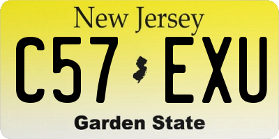 NJ license plate C57EXU