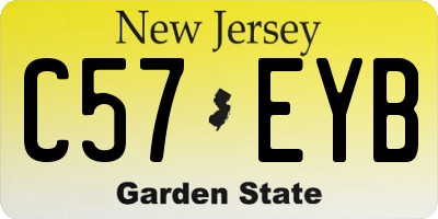 NJ license plate C57EYB