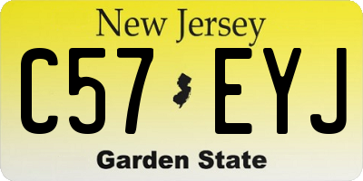 NJ license plate C57EYJ
