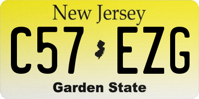 NJ license plate C57EZG
