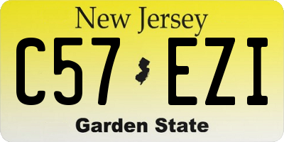 NJ license plate C57EZI