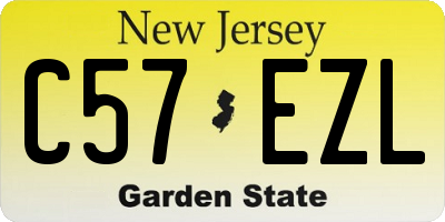 NJ license plate C57EZL