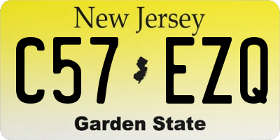 NJ license plate C57EZQ