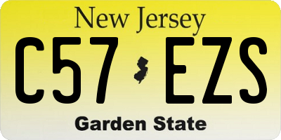 NJ license plate C57EZS