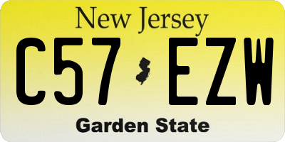 NJ license plate C57EZW