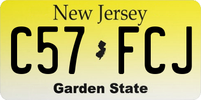 NJ license plate C57FCJ