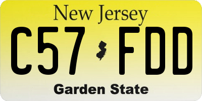 NJ license plate C57FDD