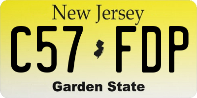 NJ license plate C57FDP