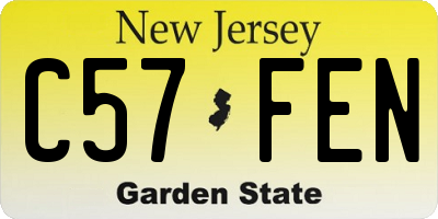 NJ license plate C57FEN