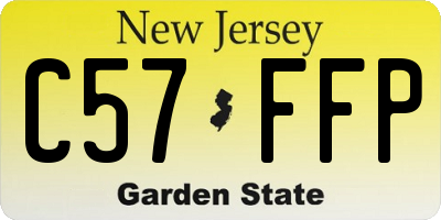 NJ license plate C57FFP