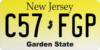 NJ license plate C57FGP