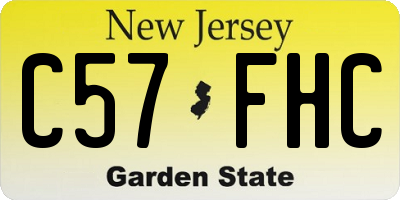 NJ license plate C57FHC