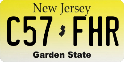 NJ license plate C57FHR