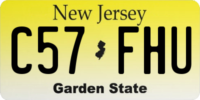 NJ license plate C57FHU