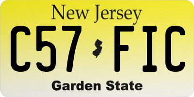 NJ license plate C57FIC